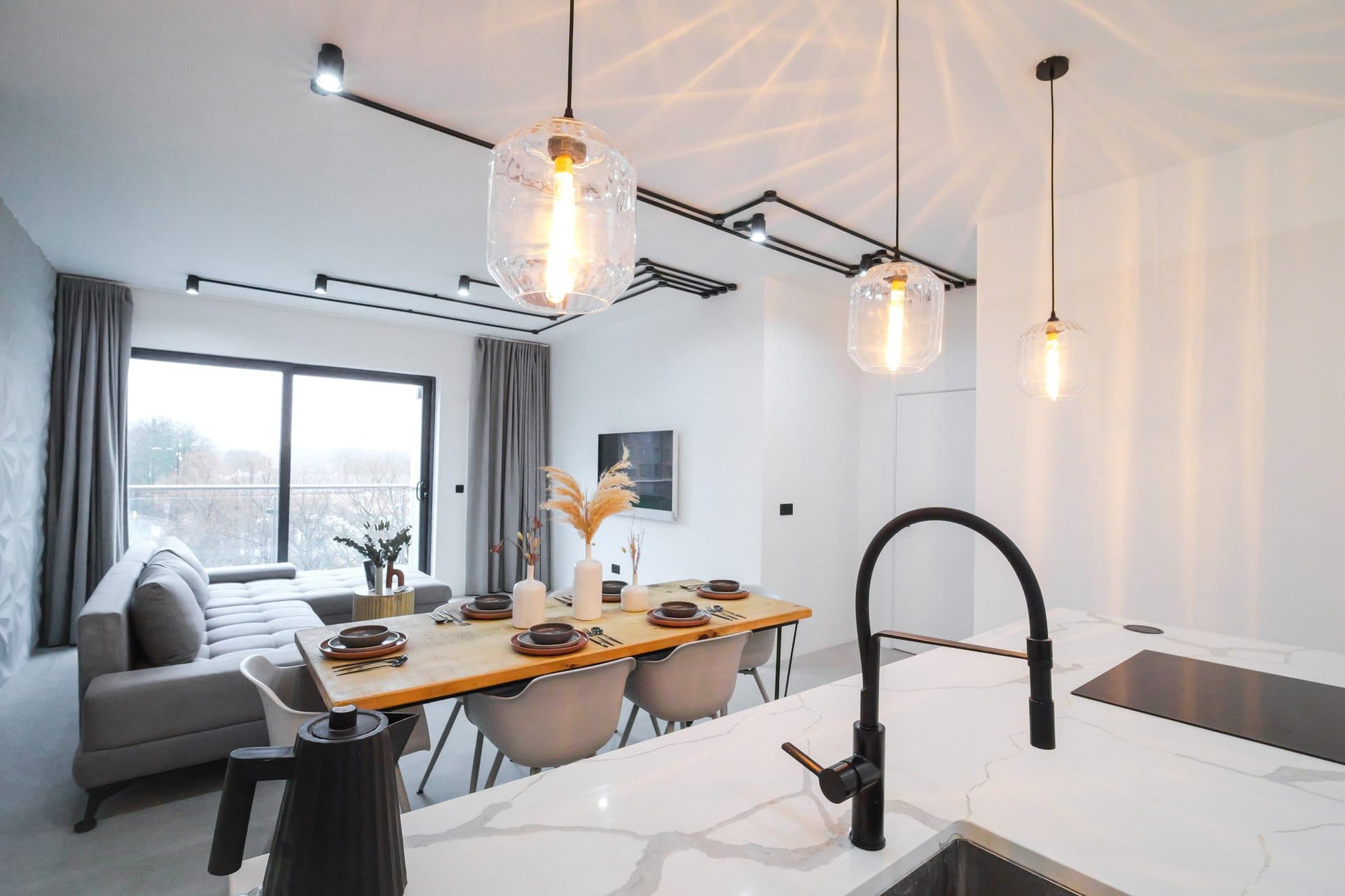 Interior Flat Design Image illustrations - Shutterstock - Scandinavian Luxe Apartment Interiors